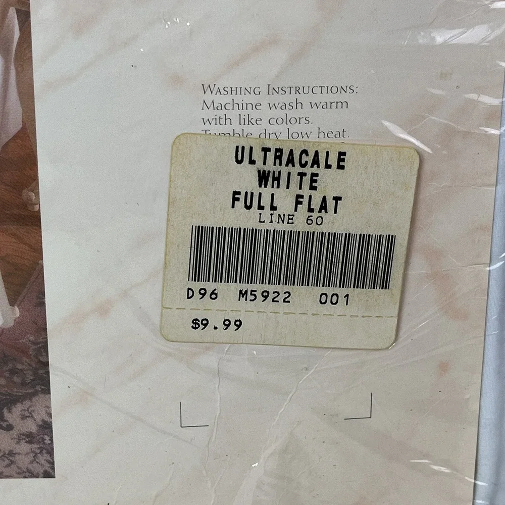 ULTRACALE Full Flat Sheet WHITE Springs Home Fashions No-Iron Made In USA Vtg